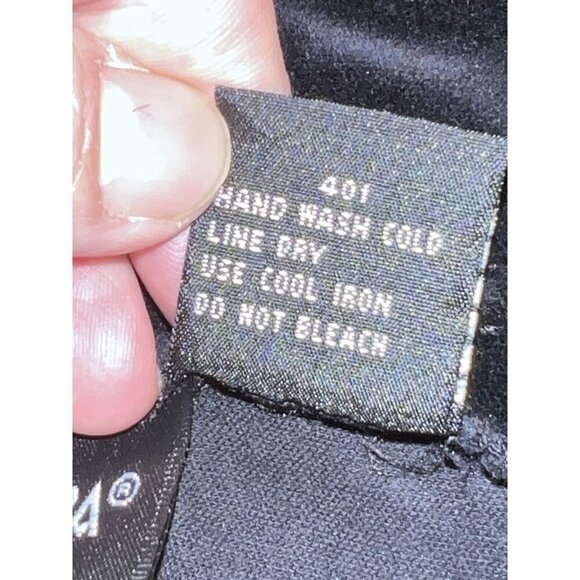 BOUTIQUE EUROPA Black Velvet Wide Waist Band Belt Straight Leg Pants Sz 8 - Picture 15 of 15